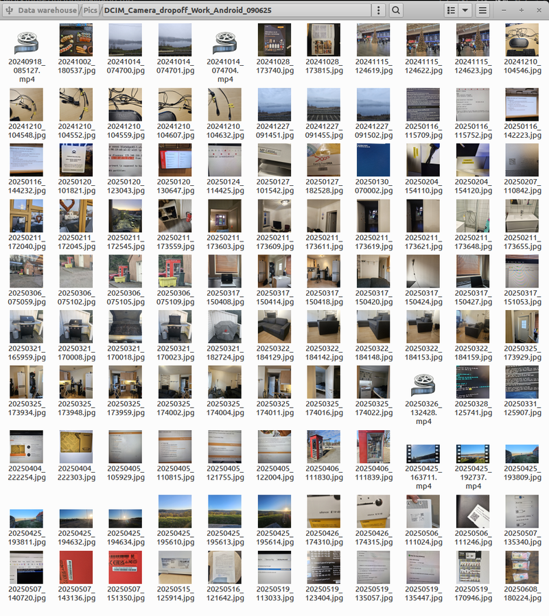 Original photo folder with generic camera filenames